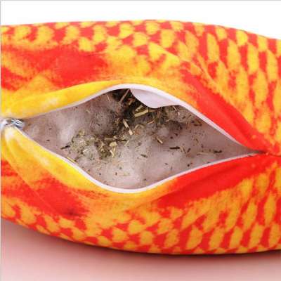 New Style Bite Interactive Funny Cat 3D Simulation Fish Pillow With Catnip Toys